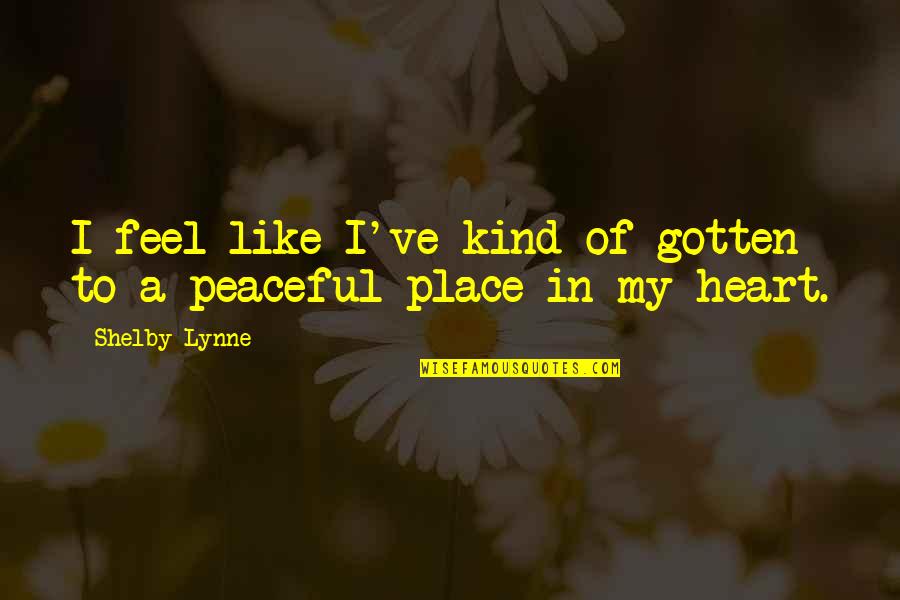 Raramente En Quotes By Shelby Lynne: I feel like I've kind of gotten to