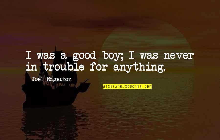 Rare Person Quotes By Joel Edgerton: I was a good boy; I was never