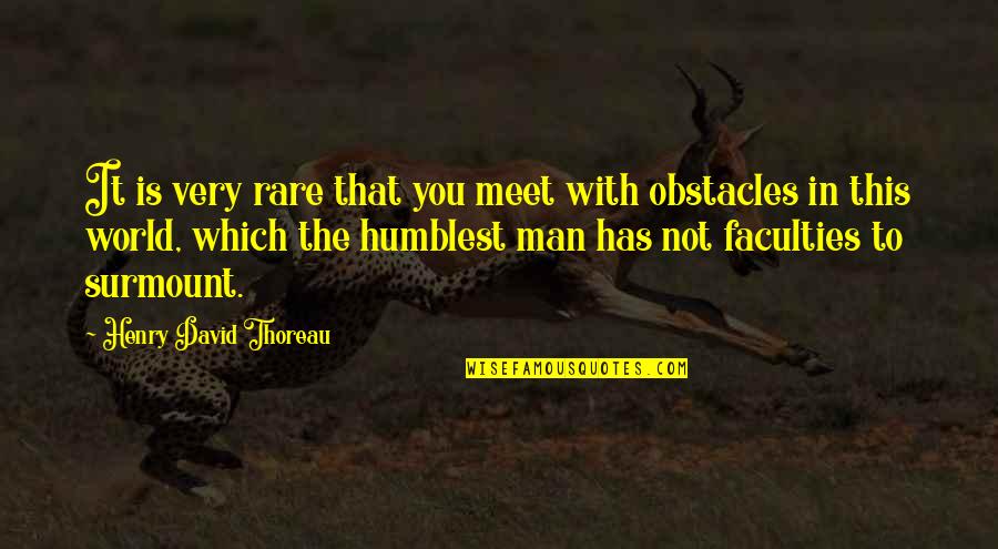 Rare Quotes By Henry David Thoreau: It is very rare that you meet with