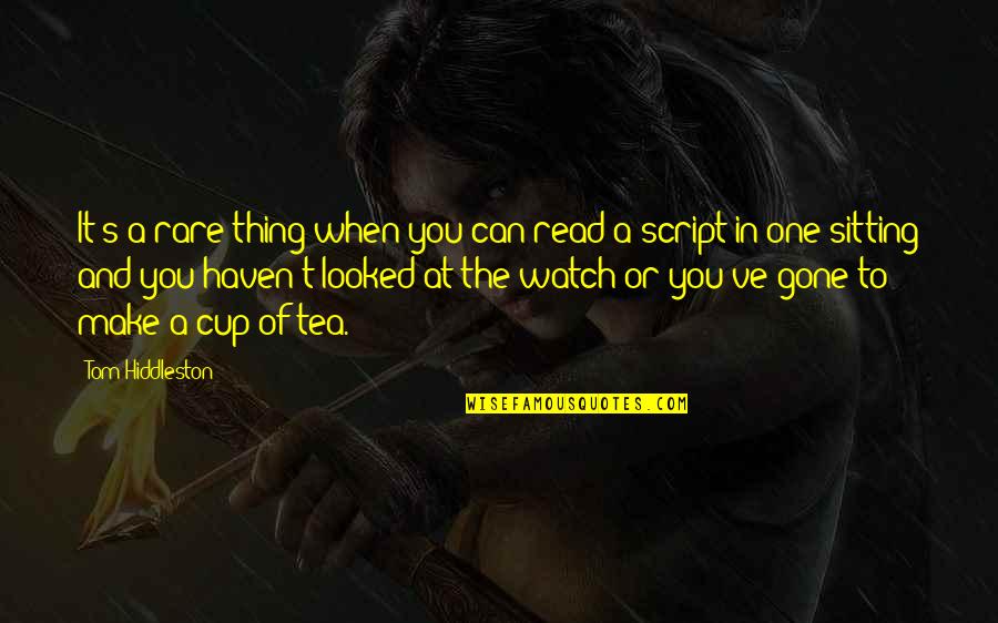 Rare Tea Quotes By Tom Hiddleston: It's a rare thing when you can read