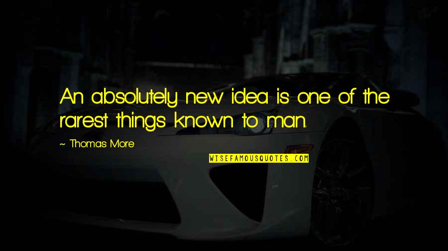 Rarest Quotes By Thomas More: An absolutely new idea is one of the