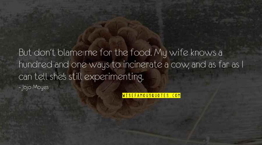 Raros Microcitos Quotes By Jojo Moyes: But don't blame me for the food. My Raros Microcitos Quotes By Jojo Moyes: But don't blame me for the food. My