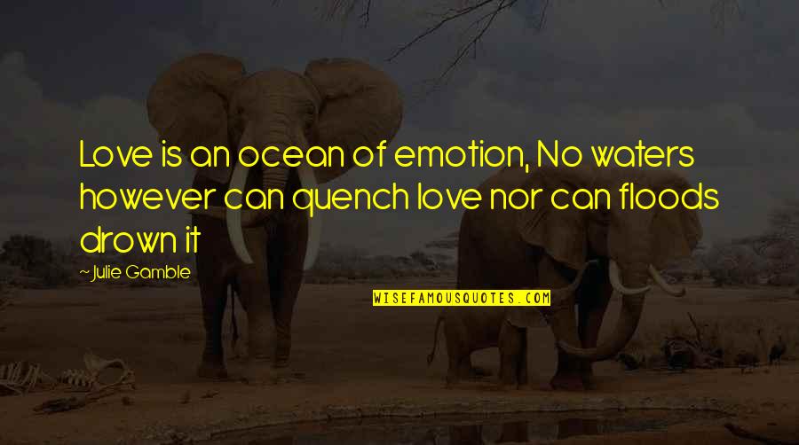 Raschka Exhibit Quotes By Julie Gamble: Love is an ocean of emotion, No waters