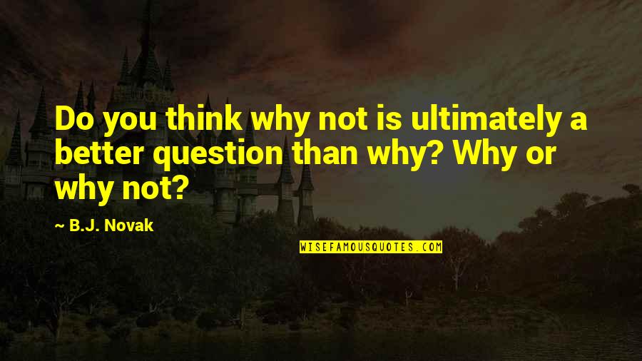 Rashada Whitehead Quotes By B.J. Novak: Do you think why not is ultimately a
