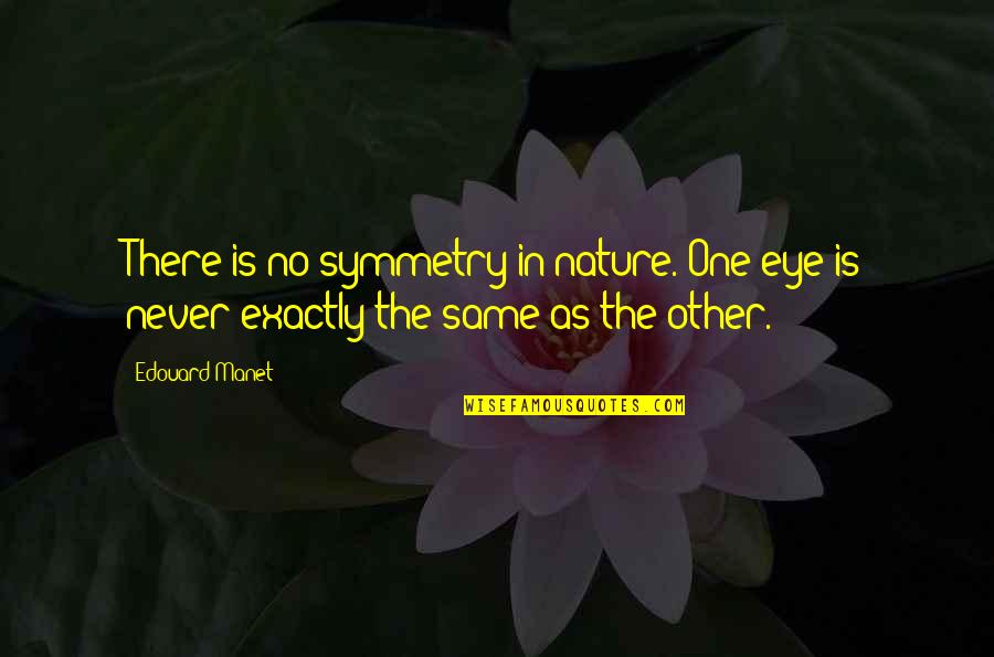 Rashanna Green Quotes By Edouard Manet: There is no symmetry in nature. One eye