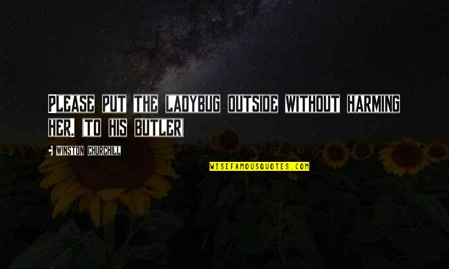 Rashidi Harper Quotes By Winston Churchill: Please put the ladybug outside without harming her. Rashidi Harper Quotes By Winston Churchill: Please put the ladybug outside without harming her.