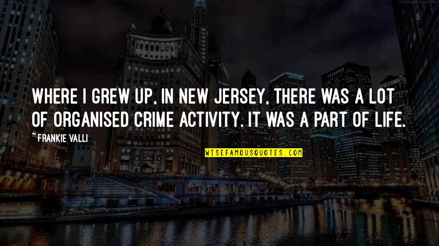 Raskas Cheesecake Quotes By Frankie Valli: Where I grew up, in New Jersey, there