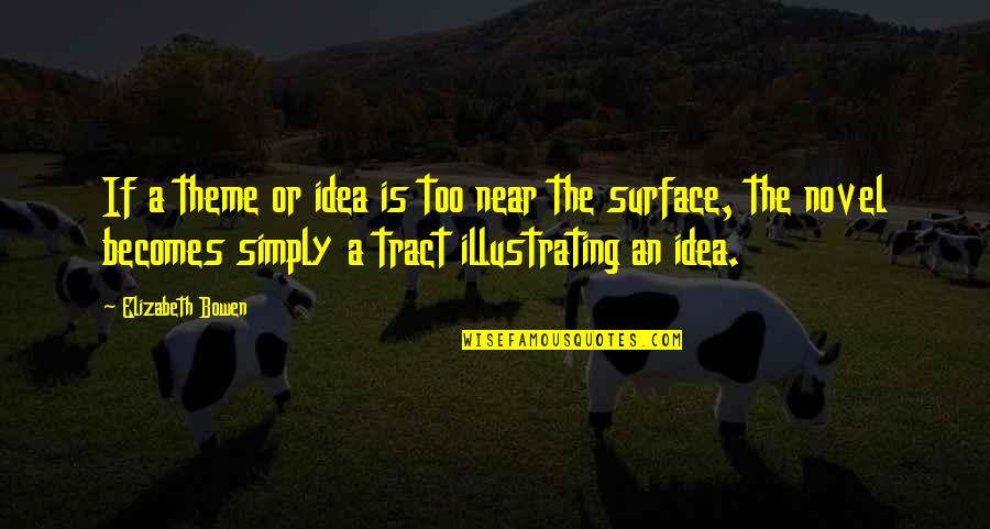 Raskidsa Z Quotes By Elizabeth Bowen: If a theme or idea is too near Raskidsa Z Quotes By Elizabeth Bowen: If a theme or idea is too near
