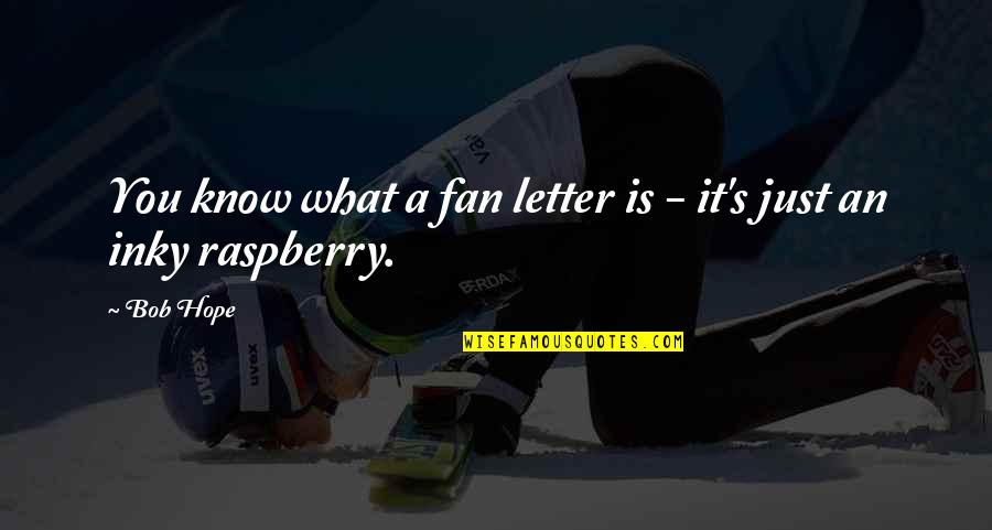 Raspberries Quotes By Bob Hope: You know what a fan letter is -