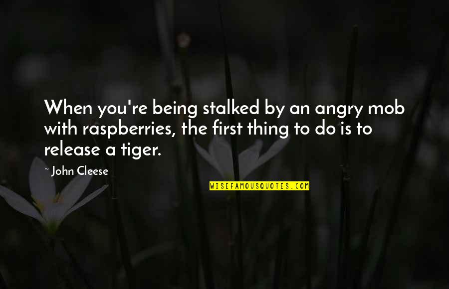 Raspberries Quotes By John Cleese: When you're being stalked by an angry mob Raspberries Quotes By John Cleese: When you're being stalked by an angry mob