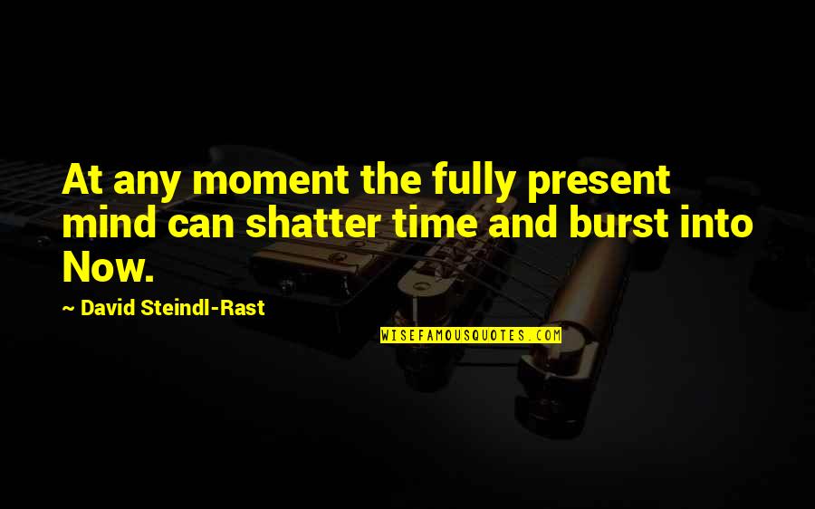 Rast Quotes By David Steindl-Rast: At any moment the fully present mind can Rast Quotes By David Steindl-Rast: At any moment the fully present mind can