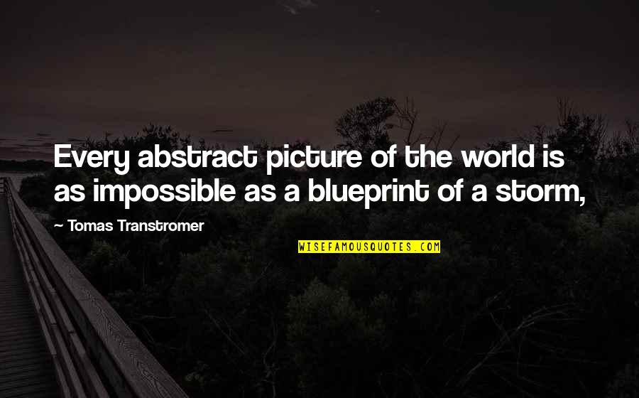 Rastafari Picture Quotes By Tomas Transtromer: Every abstract picture of the world is as