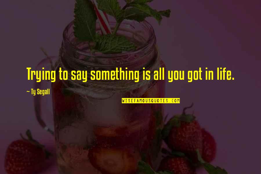 Rastafari Wise Quotes By Ty Segall: Trying to say something is all you got