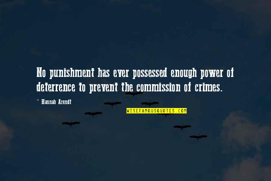 Rastlinjak Quotes By Hannah Arendt: No punishment has ever possessed enough power of