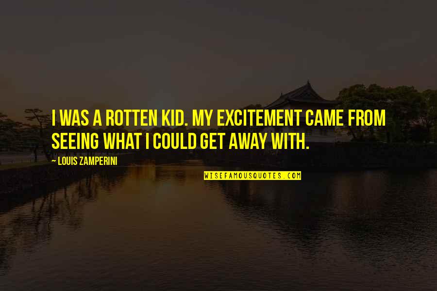 Rasumny Calendar Quotes By Louis Zamperini: I was a rotten kid. My excitement came