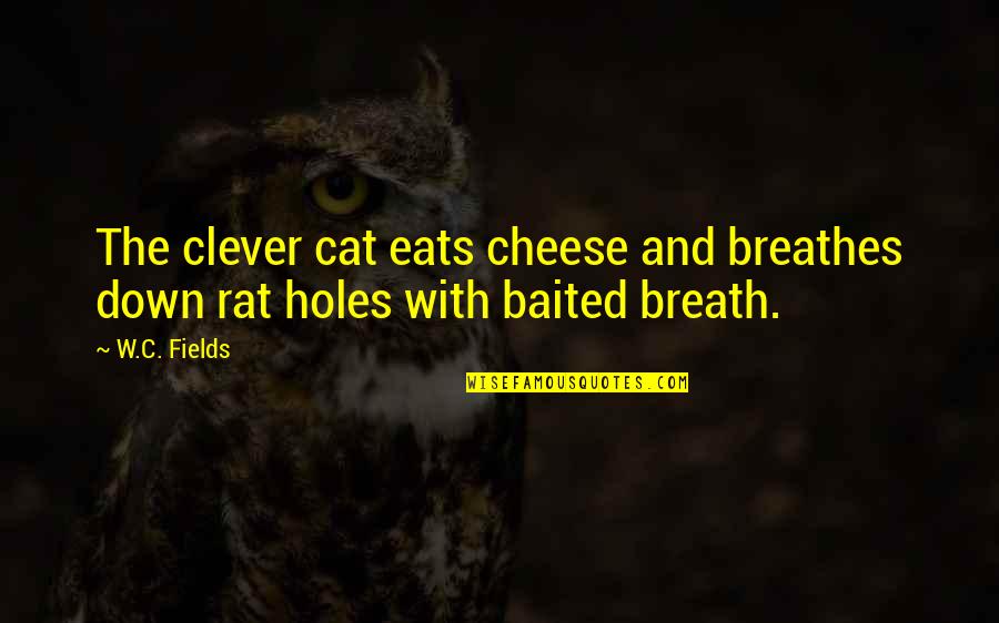 Rat Holes Quotes By W.C. Fields: The clever cat eats cheese and breathes down