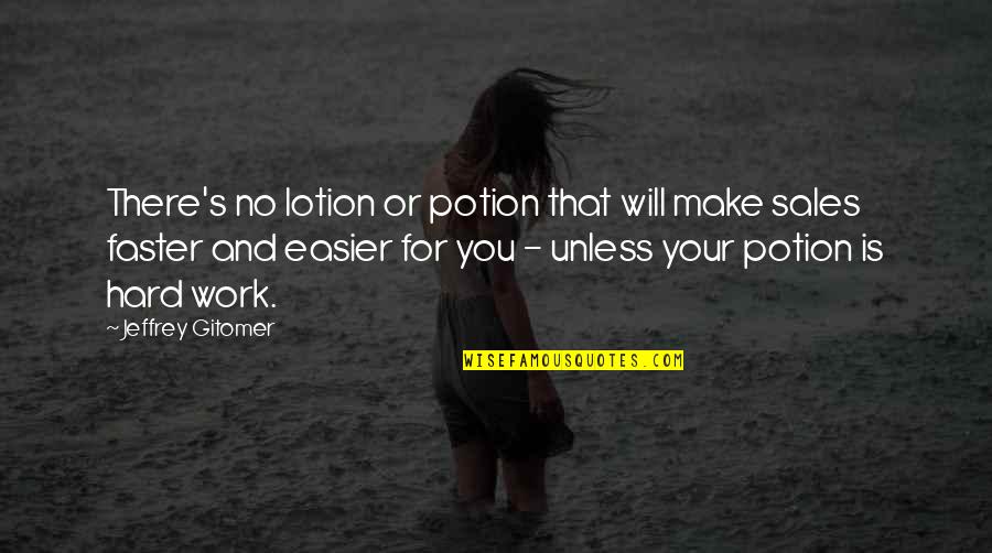 Ratchanon Sukprakob Quotes By Jeffrey Gitomer: There's no lotion or potion that will make Ratchanon Sukprakob Quotes By Jeffrey Gitomer: There's no lotion or potion that will make