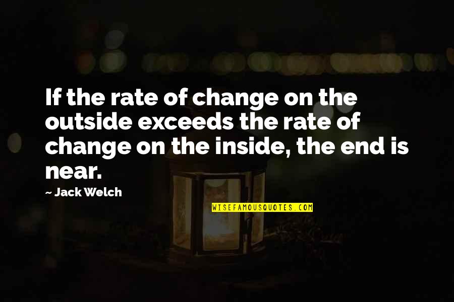 Rate Of Change Quotes By Jack Welch: If the rate of change on the outside