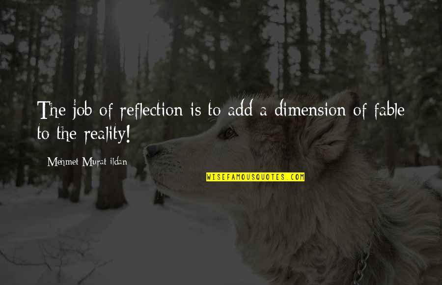 Ratepayer Quotes By Mehmet Murat Ildan: The job of reflection is to add a