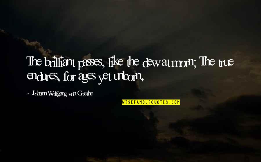 Rationalise My Feelings Quotes By Johann Wolfgang Von Goethe: The brilliant passes, like the dew at morn;
