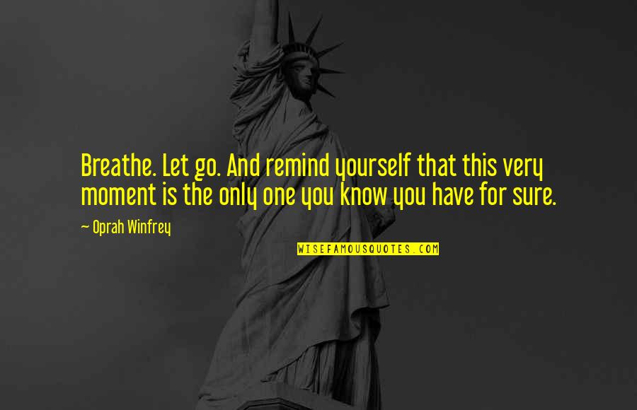 Rationality And Society Quotes By Oprah Winfrey: Breathe. Let go. And remind yourself that this Rationality And Society Quotes By Oprah Winfrey: Breathe. Let go. And remind yourself that this