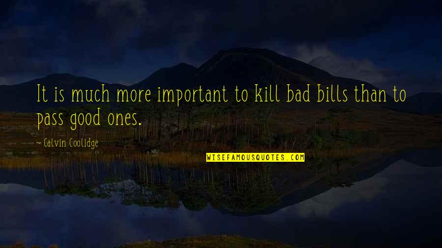Rauha Quotes By Calvin Coolidge: It is much more important to kill bad