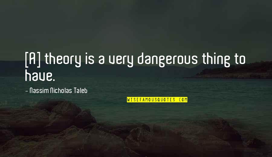 Rauhalahden Quotes By Nassim Nicholas Taleb: [A] theory is a very dangerous thing to