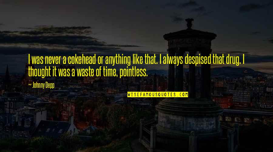 Rauhanyhdistys Quotes By Johnny Depp: I was never a cokehead or anything like Rauhanyhdistys Quotes By Johnny Depp: I was never a cokehead or anything like