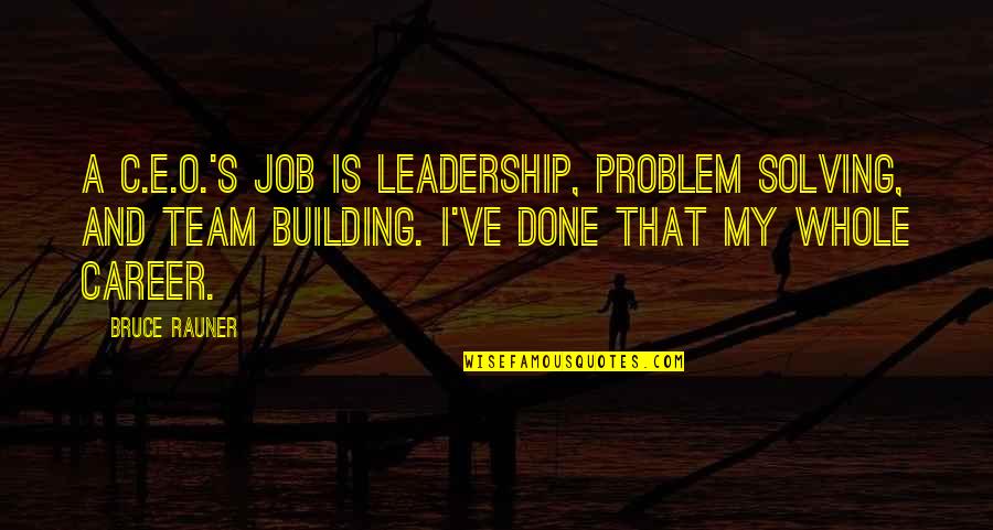 Rauner Bruce Quotes By Bruce Rauner: A C.E.O.'s job is leadership, problem solving, and