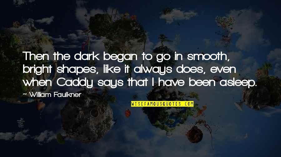 Raunie Amadon Quotes By William Faulkner: Then the dark began to go in smooth, Raunie Amadon Quotes By William Faulkner: Then the dark began to go in smooth,