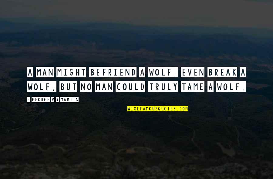 Ravani Akis Quotes By George R R Martin: A man might befriend a wolf, even break