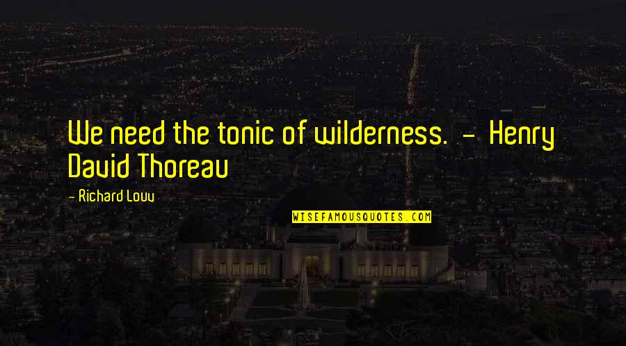 Ravanis Quotes By Richard Louv: We need the tonic of wilderness. - Henry