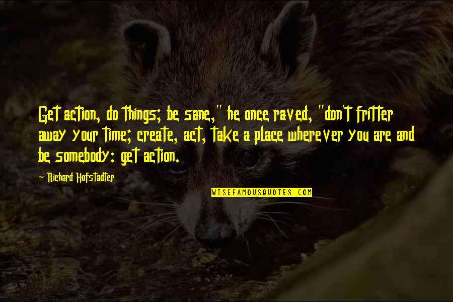 Raved Up Quotes By Richard Hofstadter: Get action, do things; be sane," he once