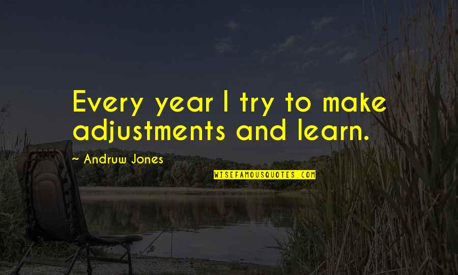 Raveled And Unraveled Quotes By Andruw Jones: Every year I try to make adjustments and