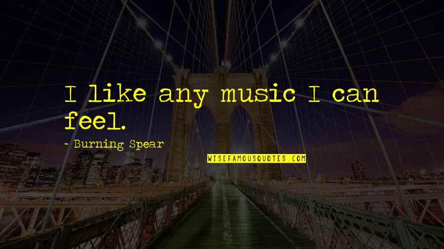 Raven Clash Quotes By Burning Spear: I like any music I can feel. Raven Clash Quotes By Burning Spear: I like any music I can feel.