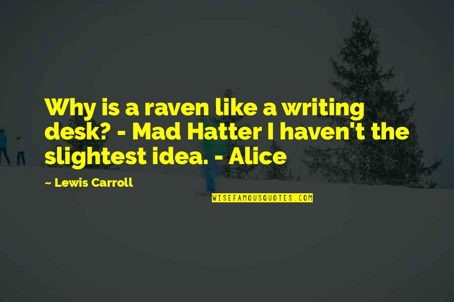 Raven Quotes By Lewis Carroll: Why is a raven like a writing desk?