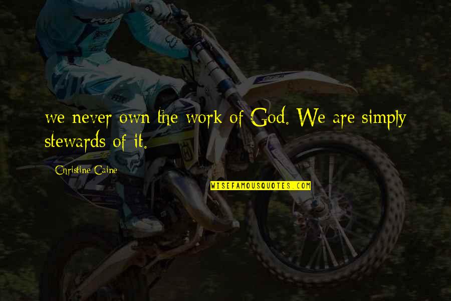 Ravens Home Quotes By Christine Caine: we never own the work of God. We Ravens Home Quotes By Christine Caine: we never own the work of God. We