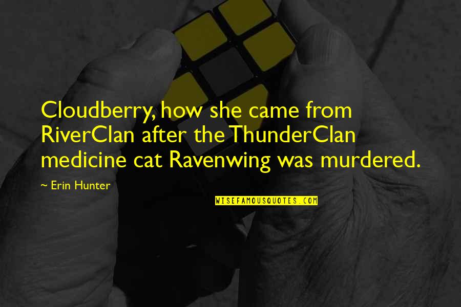 Ravenwing's Quotes By Erin Hunter: Cloudberry, how she came from RiverClan after the