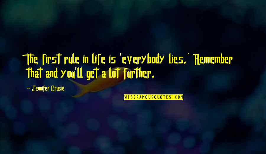 Ravi Zacharias Thinking People Quotes By Jennifer Crusie: The first rule in life is 'everybody lies.'