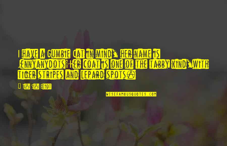 Ravikant Choudhry Quotes By T. S. Eliot: I have a Gumbie Cat in mind, her Ravikant Choudhry Quotes By T. S. Eliot: I have a Gumbie Cat in mind, her
