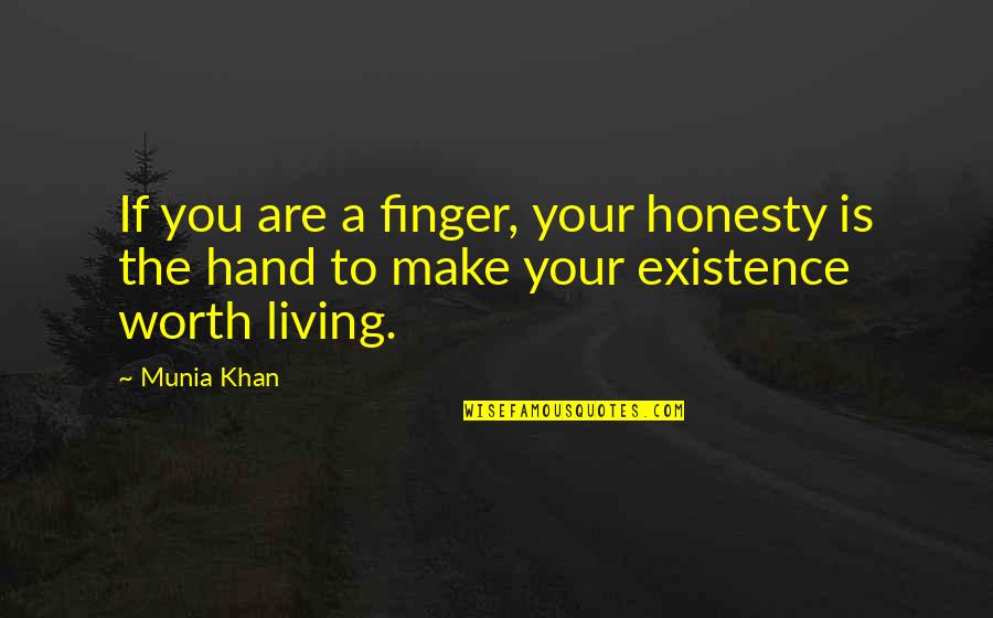 Ravlopiansky Quotes By Munia Khan: If you are a finger, your honesty is