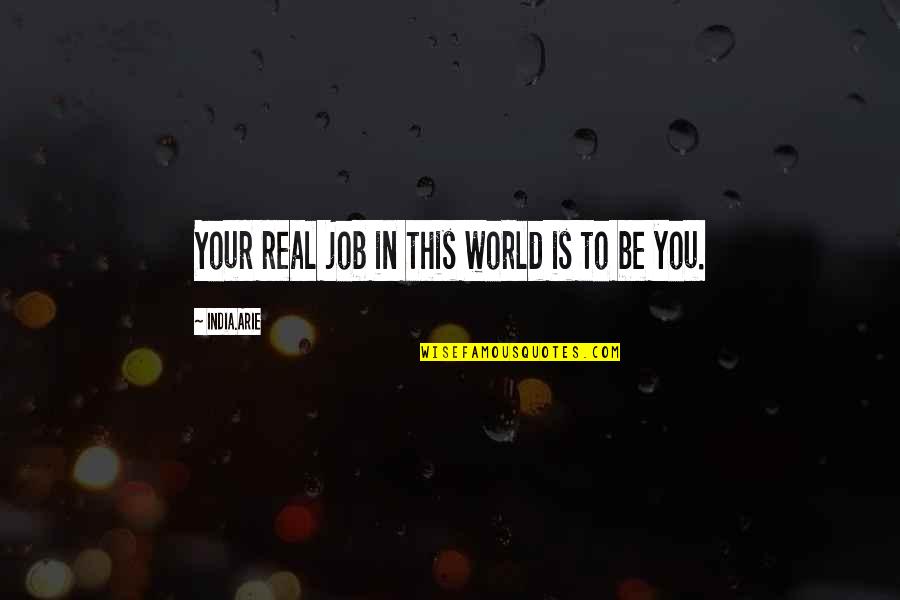 Ravnopravnost Polova Quotes By India.Arie: Your real job in this world is to