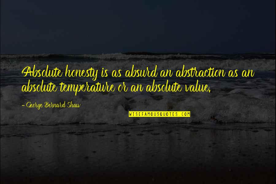 Ravynne Quotes By George Bernard Shaw: Absolute honesty is as absurd an abstraction as Ravynne Quotes By George Bernard Shaw: Absolute honesty is as absurd an abstraction as