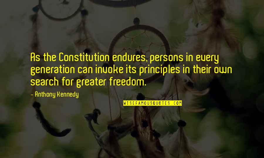 Raw Mango Quotes By Anthony Kennedy: As the Constitution endures, persons in every generation