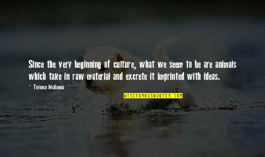 Raw Material Quotes By Terence McKenna: Since the very beginning of culture, what we Raw Material Quotes By Terence McKenna: Since the very beginning of culture, what we