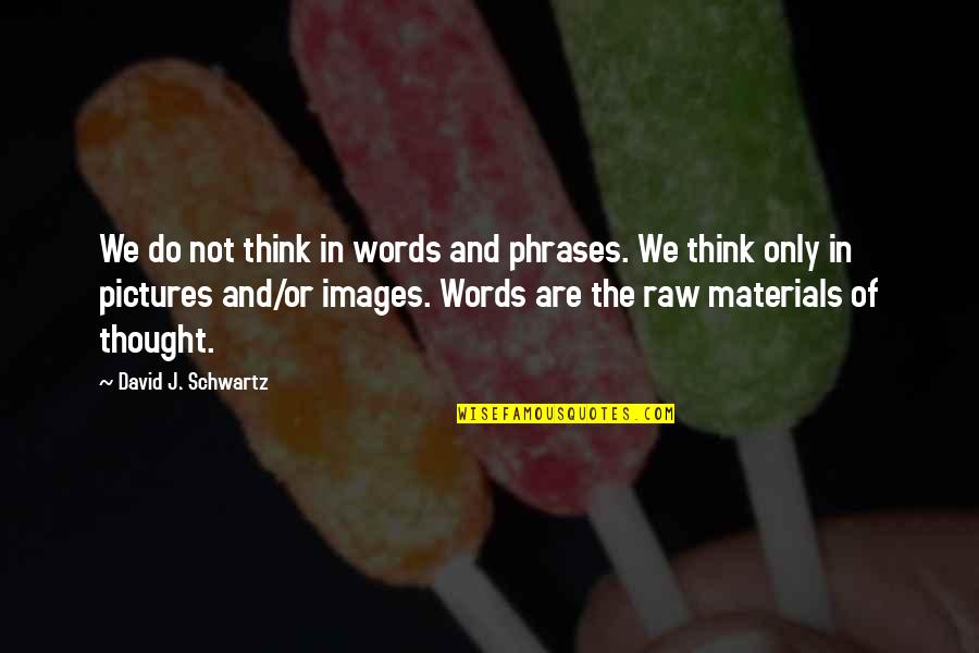 Raw Materials Quotes By David J. Schwartz: We do not think in words and phrases.