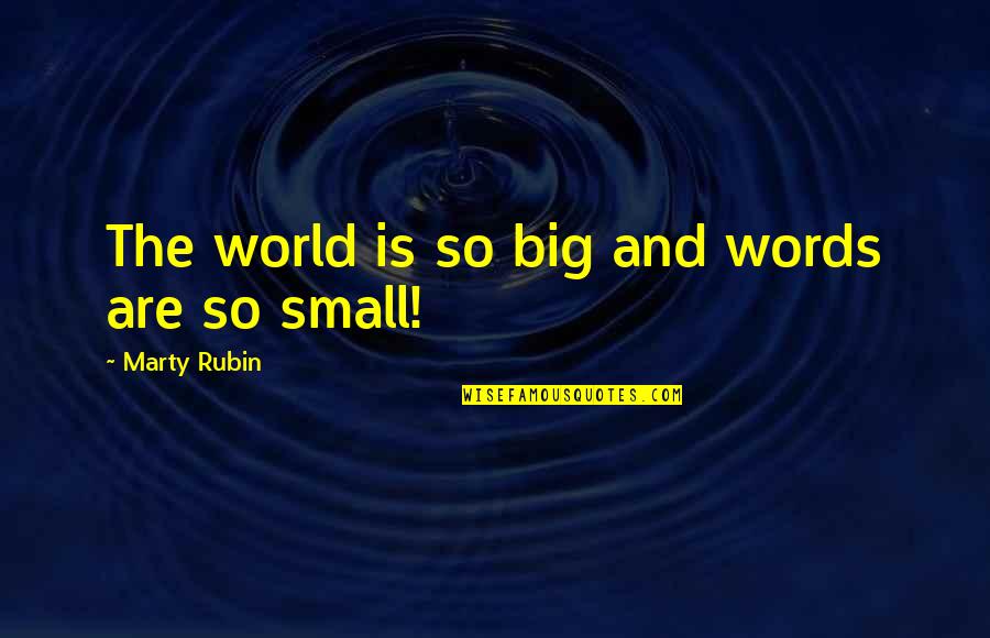 Raw Passion Quotes By Marty Rubin: The world is so big and words are