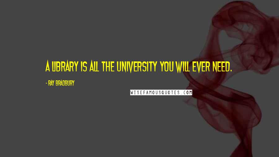 Ray Bradbury quotes: A library is all the university you will ever need.
