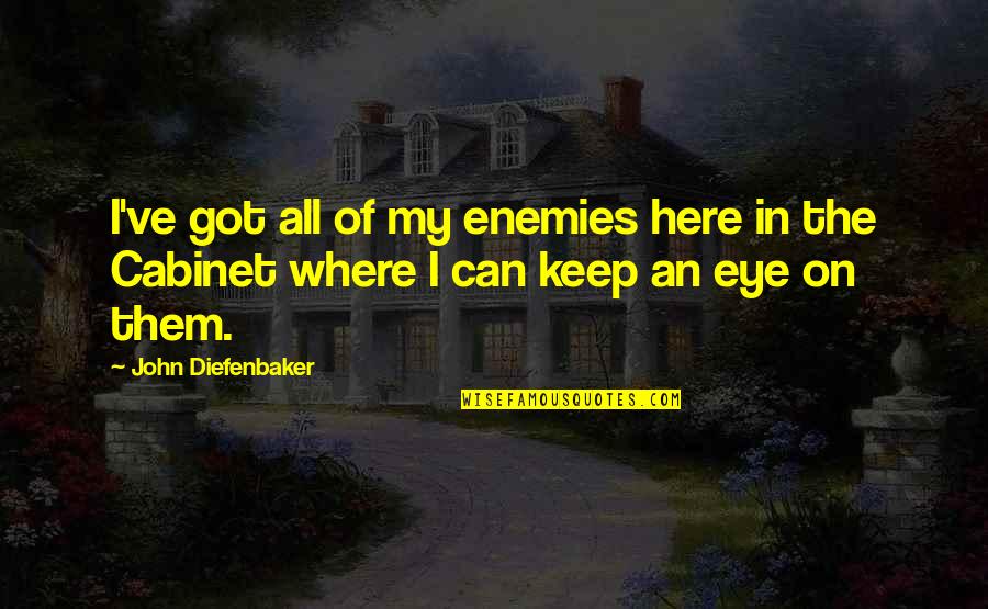 Ray Hudson Best Messi Quotes By John Diefenbaker: I've got all of my enemies here in