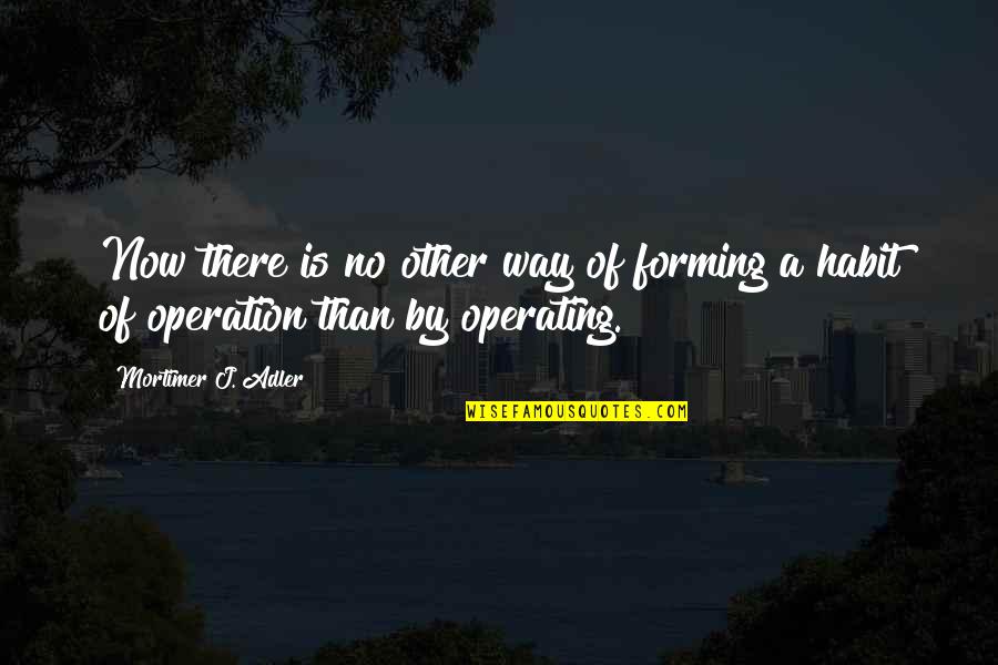Ray Jerry Maguire Quotes By Mortimer J. Adler: Now there is no other way of forming